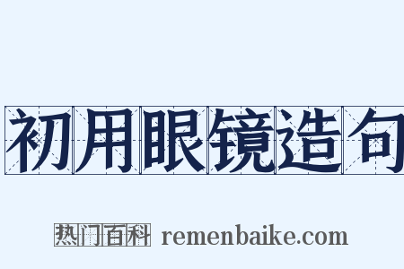 初用眼镜造句是什么意思的图片